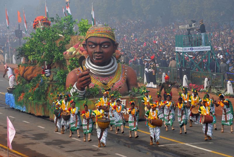Нью-Дели, Индия. На параде в честь Дня Республики - национального праздника Индии.