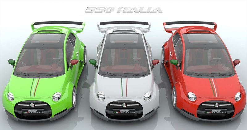 Тюнеры из Lazzarini Design внедрят в Fiat 500 мотор от Ferrari 458 Italia (8 фото)