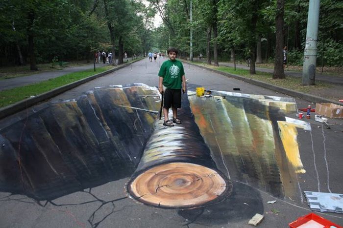 3d рисунки на улицах Москвы (11 фото)