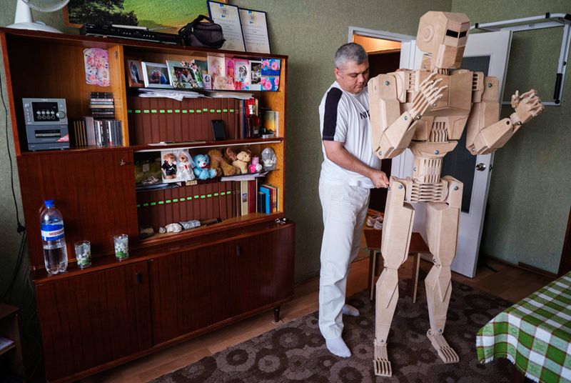украина, модель, робот, из дерева