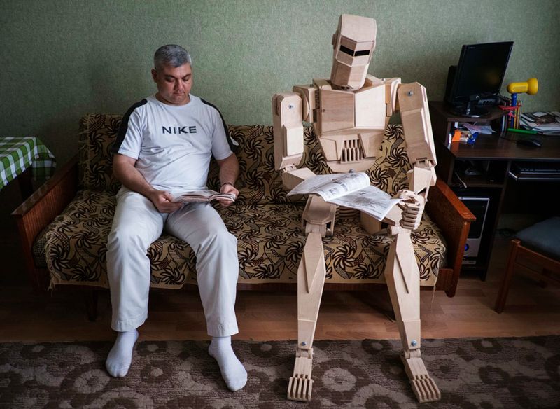 украина, модель, робот, из дерева