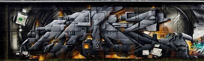 Огромное граффити от Mad C (20 фото)