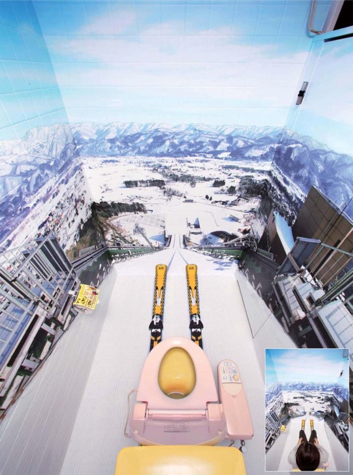 Туалет на горнолыжном курорте (3 фото)