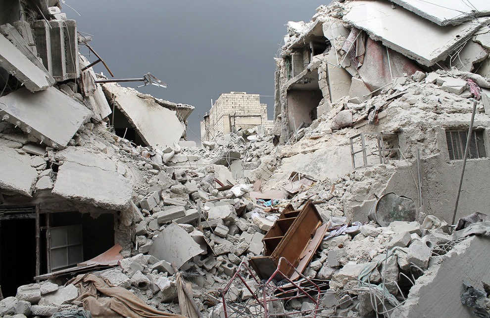 сирия, война, города, разрушение, руины