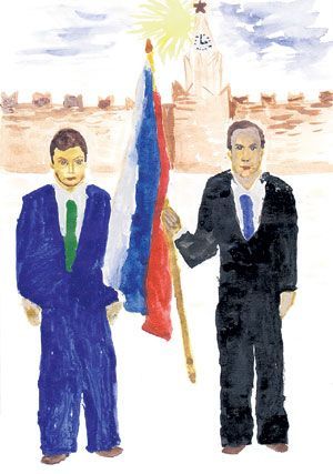 Дети рисуют Медведева