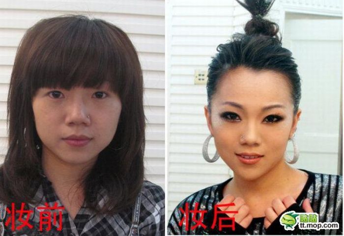 Девушки с китайского шоу талантов и чудо макияжа (10 фото)