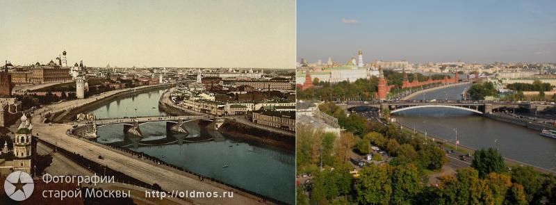 Вид на Кремль с Храма Христа Спасителя. 1900 год.