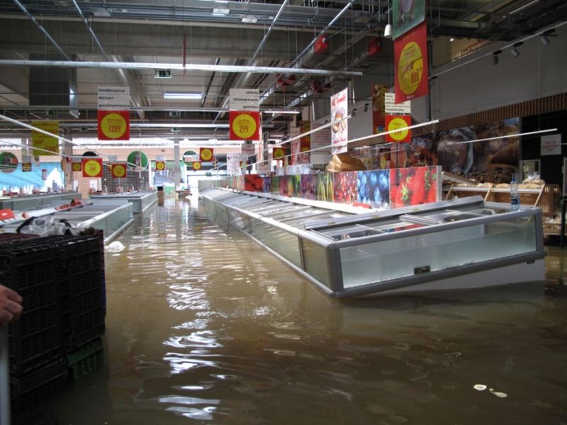 Затопленный супермаркет (5 фото)