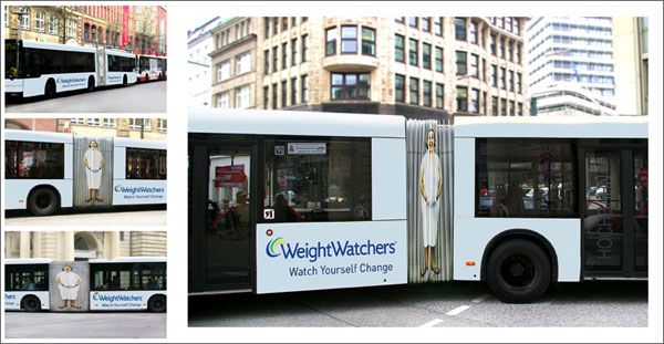 Реклама средства для похудения WeightWatchers. Слоган: Смотрите, как вы меняетесь. 