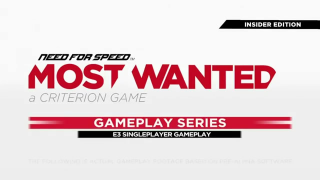 Видеоролик Need for Speed Most Wanted - преследование (видео)