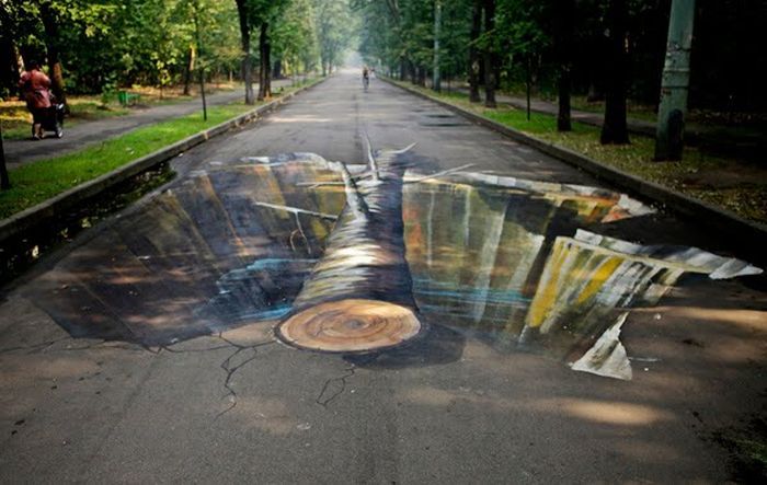 3d рисунки на улицах Москвы (11 фото)