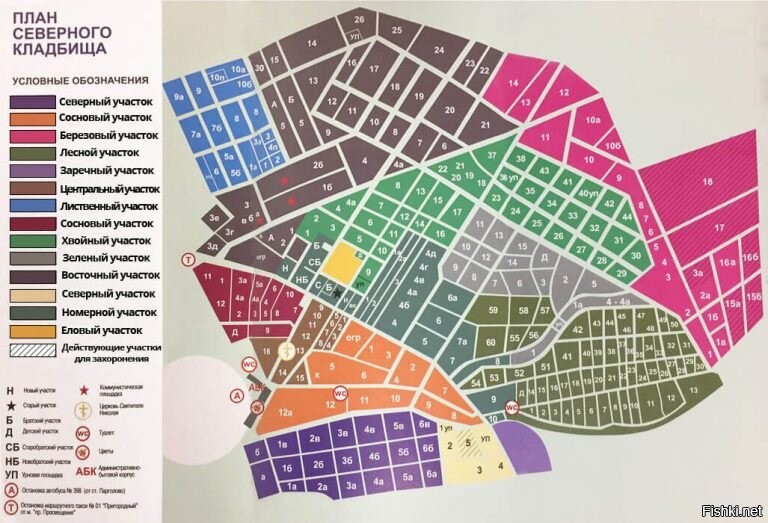 План северного кладбища санкт петербург схема