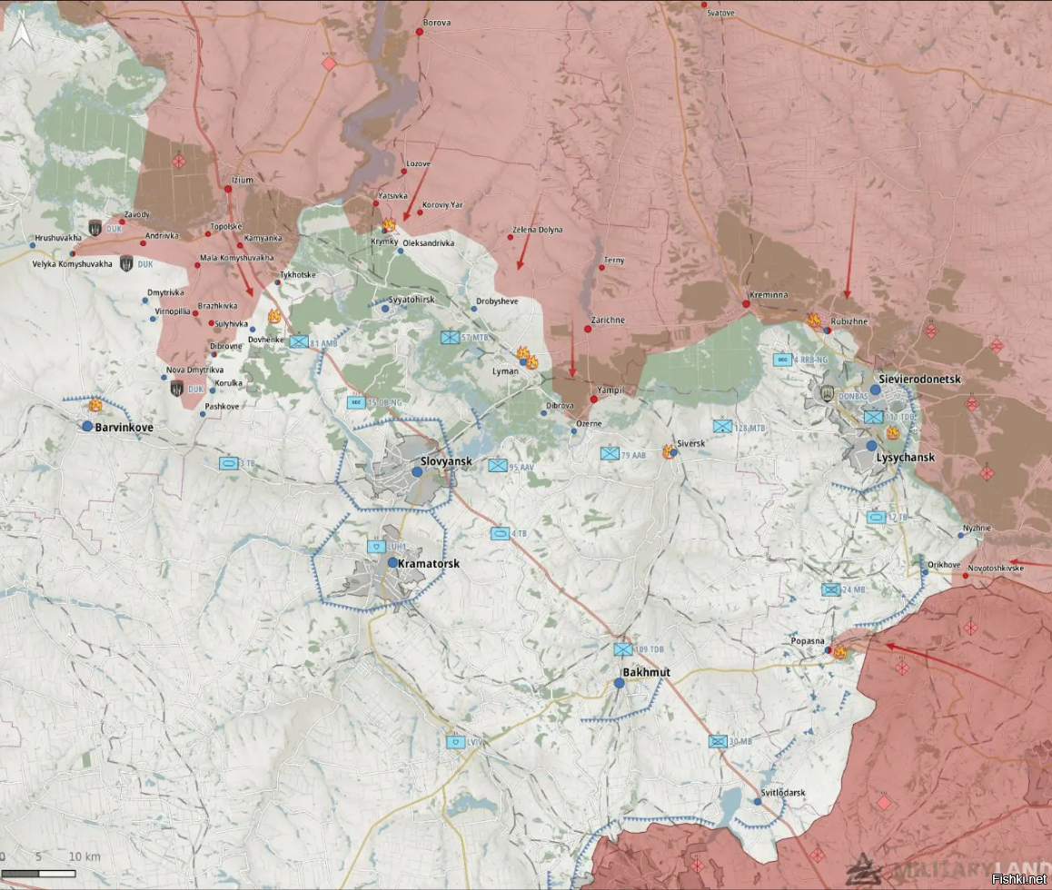 Карта боевых действий на земле